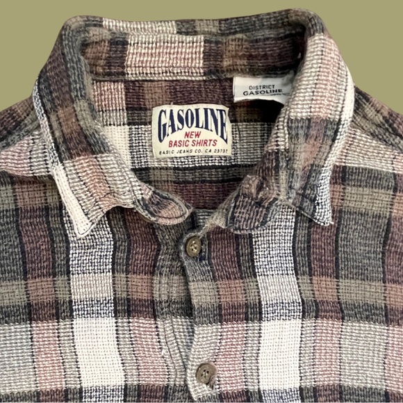Gasoline 100% Cotton Flannel Button Down Shirt - Picture 2 of 3